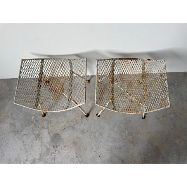 Mid-20th Century Maurizio Tempestini for Salterini Outdoor Metal Footstools / Ottomans – Pair For Sale - Image 4 of 12