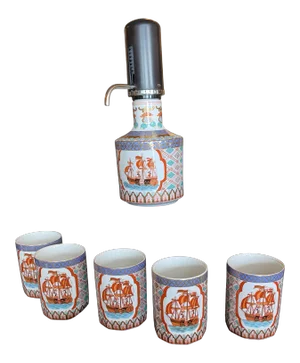 1980s Arita Imari Cocktail Set- 6 Pieces