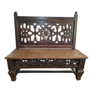 Late 19th Century Antique French Carved Bench