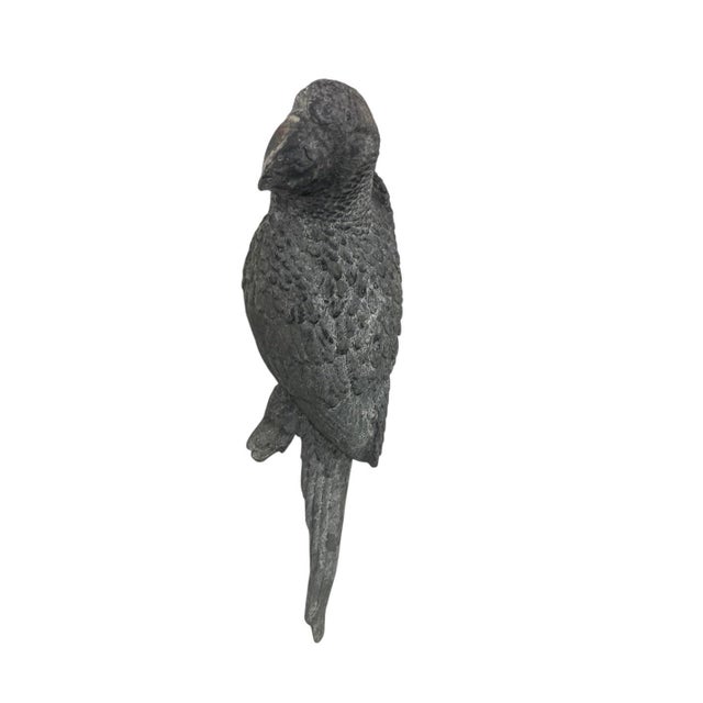 1990s Vintage Cast Iron Parrot Wall Hanging Sculpture For Sale - Image 5 of 11
