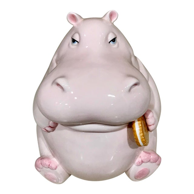 1980s Antique Fitz & Floyd Retired Hippopotamus Cookie Jar Chairish
