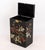 Wood Chinese Floral Motif Hand-Painted and Black Lacquered Cabinet For Sale - Image 7 of 11