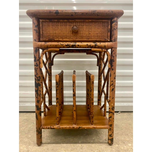 70s Faux Bamboo Cane Magazine Rack Side Table . For Sale - Image 12 of 12