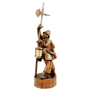 Black Forest Nighwatchman Figurine with Lantern, 1960s For Sale