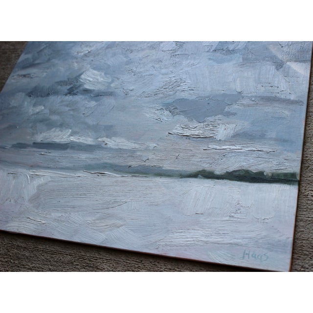 Textile Contemporary Beach Landscape Oil Painting For Sale - Image 7 of 10