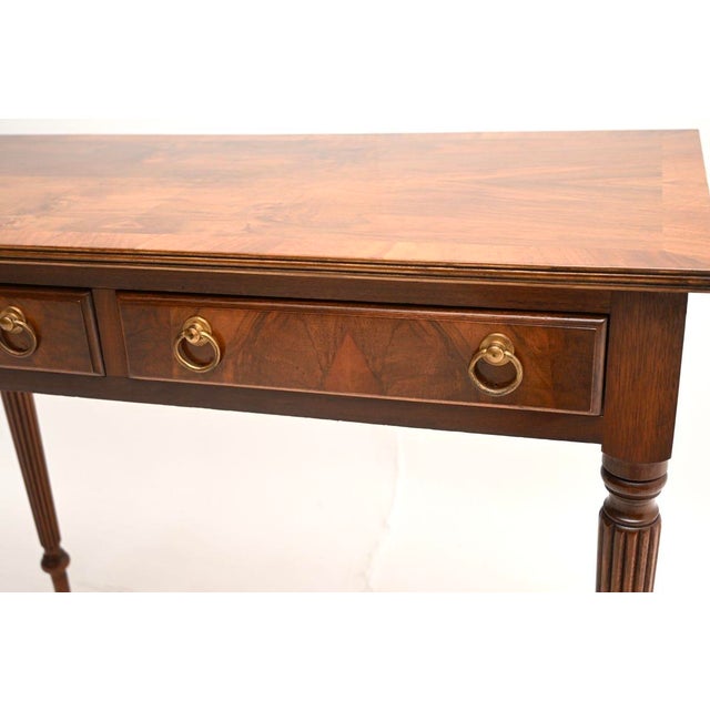 Antique Inlaid Walnut Writing Table, 1920 For Sale - Image 9 of 11