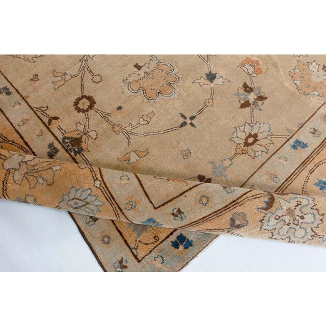 Authentic Persian Tabriz Handmade Wool Carpet For Sale In New York - Image 6 of 9