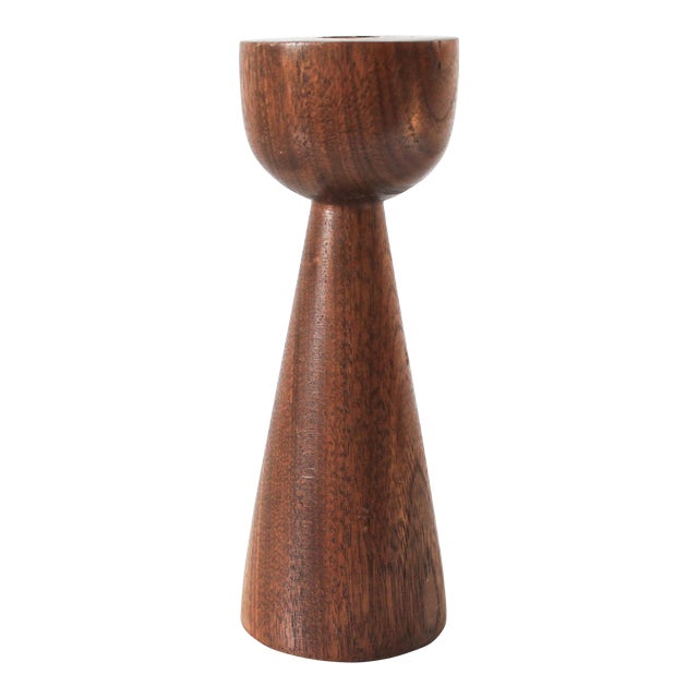 Mid-Century Teak Candle Holder For Sale