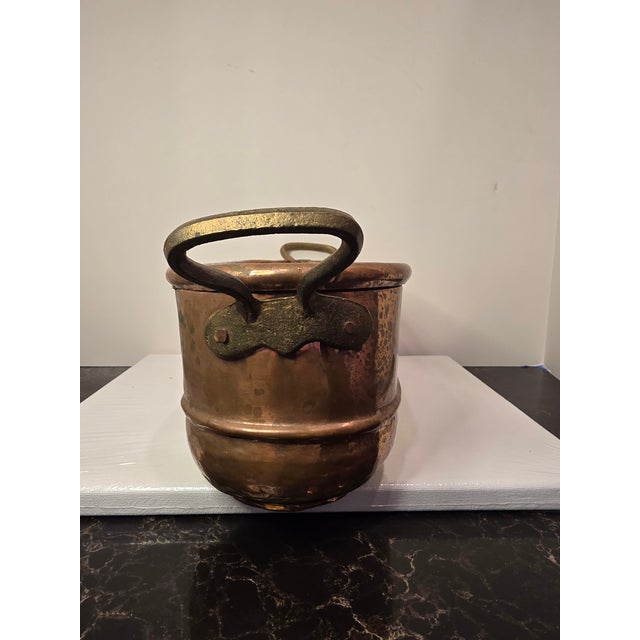 Copper Vintage Elongated Copper and Brass Cache Pot For Sale - Image 8 of 9