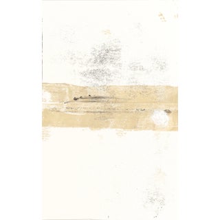 Mesas-02 Abstract Landscape Monoprint White Almond by Carrie Bergey For Sale