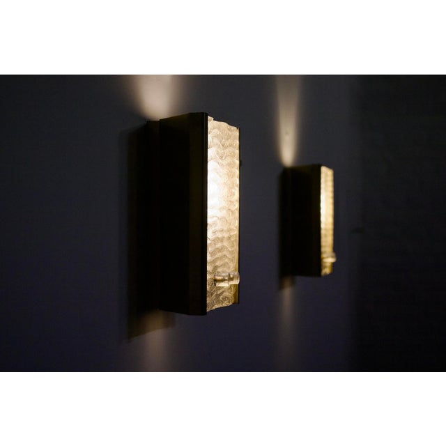 Metal Small Vintage Italian Murano Wall Sconces, 1960s, Set of 2 For Sale - Image 7 of 15