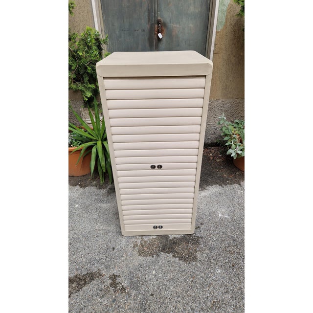 White Iron Storage Cabinet with Shutter, 1950s For Sale - Image 14 of 14