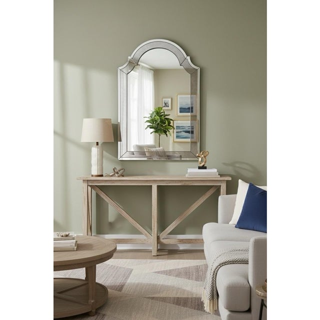 1990s Elegant Vintage Venetian-Style Arched Wall Mirror For Sale - Image 5 of 5