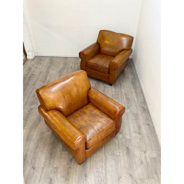 Pair of Leather Chairs For Sale In Los Angeles - Image 6 of 11
