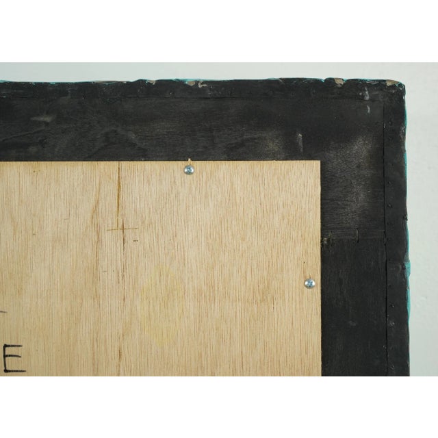 Blue Handcrafted Composed Blue 3D Cove Tin Wall Dressing Mirror For Sale - Image 8 of 9