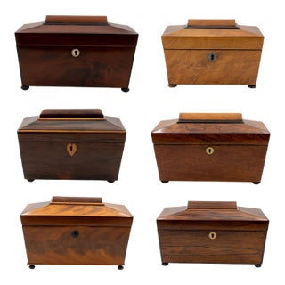 Rare Collection of Six Early English Boxes Early Victorian, Circa 1840–1850 For Sale