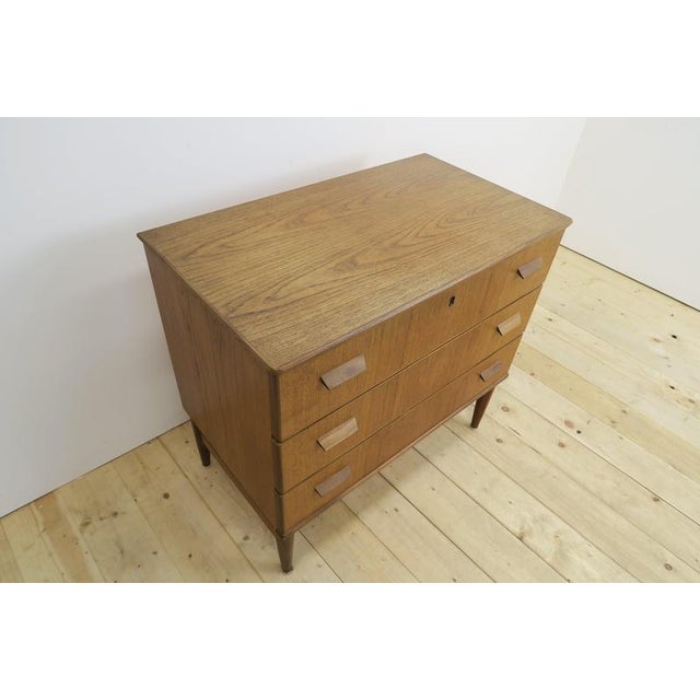 1960s Teak Chest of 3 Drawers, Denmark, 1960 For Sale - Image 5 of 11