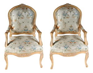 Set of French Gilt Empire Armchairs, Set of 2