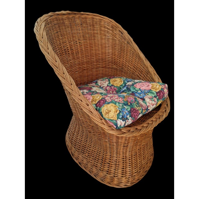 Vintage Coastal Braided Rattan Chair For Sale In Charlotte - Image 6 of 12