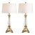 Late 20th Century Stately Neoclassical Sunlit Brass & Fluted Glass Table Lamps — a Pair For Sale