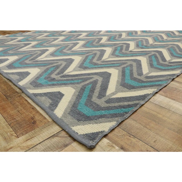 2010s Retro Chevron Moroccan Rug, 08’10 X 12'07 For Sale In Dallas - Image 6 of 9