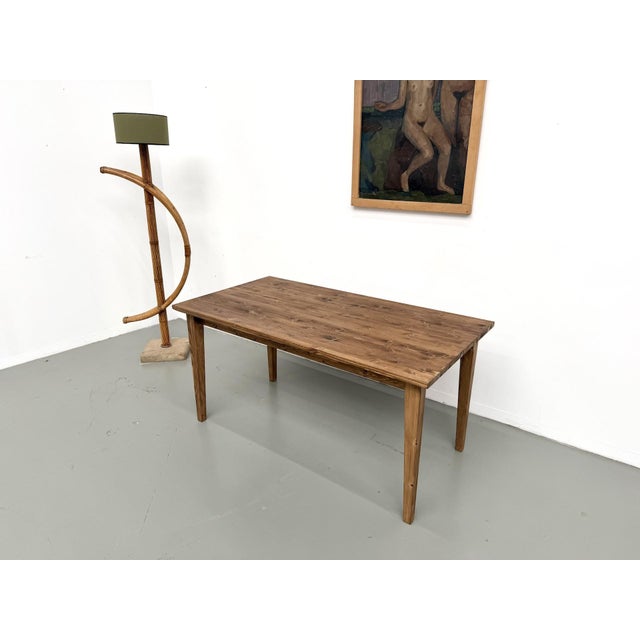 Early 21st Century Small Vintage Farmhouse Table with Tapered Legs in Pine, 2010s For Sale - Image 5 of 15