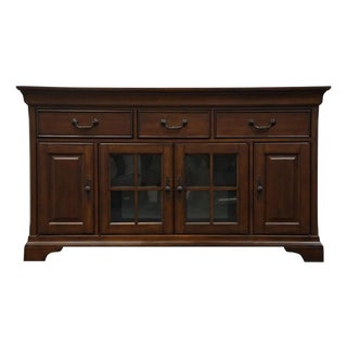 Aspen Home Solid Cherry Contemporary Traditional Style 64" Media Console Cabinet For Sale