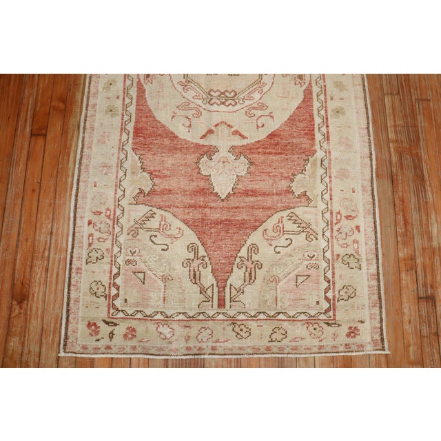 Asian Antique Vintage Zabihi Collection Turkish Oushak Throw Size Runner - 3'5" x 6'9" For Sale - Image 3 of 8