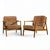 Folke Ohlsson for Dux Model 247 Mid Century Walnut and Cane Lounge Chairs - Pair Each chair measures: 27.5 wide x 32.5...