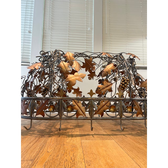 Gray Pot Rack, Vintage Unique Custom Made, Pewter, Brass & Brushed Brass, Copper Pots Included $3,800 For Sale - Image 8 of 11