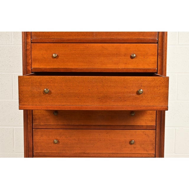 Wood Grange French Louis Philippe Solid Cherry Wood Highboy Dresser or Chest of Drawers For Sale - Image 7 of 14