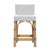 Spritely Home Accent Furniture Serienna 24.5 in. Seat Height Rectangular Rattan Low Back Counter Stool, White/Black Dot/ Natural Rattan Frame For Sale - Image 4 of 8