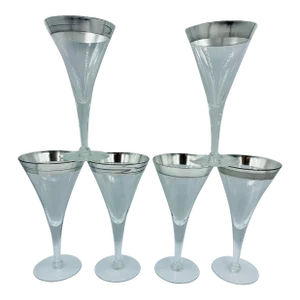 Vintage Dorothy Thorpe Trumpet Cocktail Glasses- Set of 6