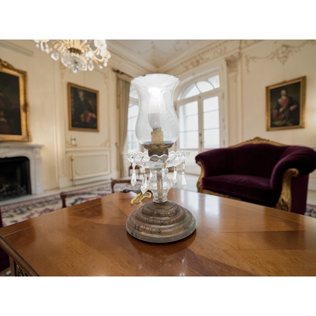 Crystal and Copper Lamp, 19th Century For Sale - Image 5 of 6