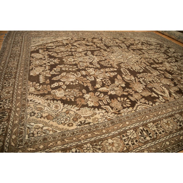 Chocolate Vintage Distressed Kaboutrahang Carpet - 10'1" x 12'11" For Sale - Image 8 of 12