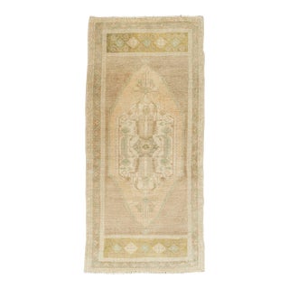 Turkish Mini Rug Oriental Hand Knotted Vintage Rug 1'8" x 3'7" #21036 For Sale