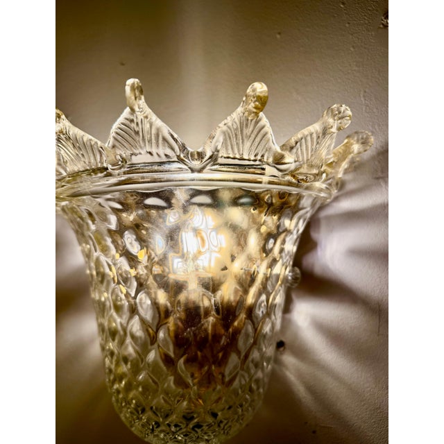 Wall Lighting in Gold Glass Murano by Barovier & Toso, Italy, 1980, Set of 2 For Sale - Image 6 of 10