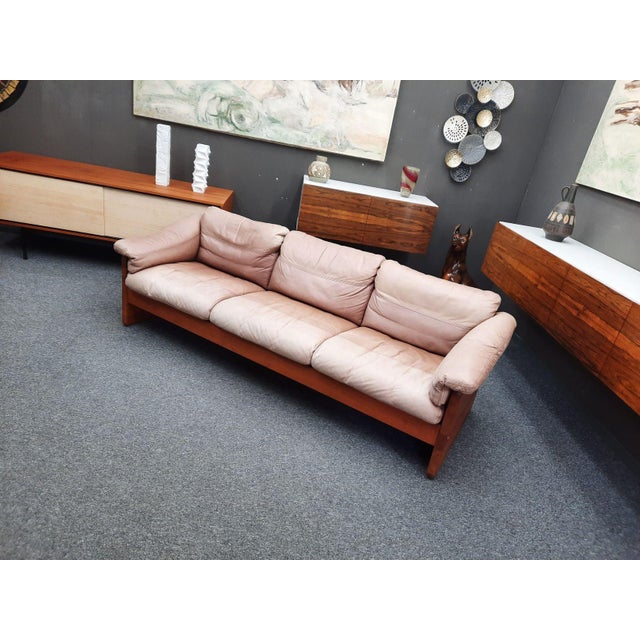 Mid-Century Modern Danish Teak and Leather Sofa by Mikael Laursen, 1970s For Sale - Image 3 of 13