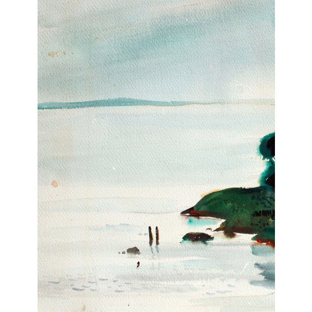 Alexander Nepote "Island in the San Francisco Bay" Watercolor Landscape 1938 For Sale In Monterey, CA - Image 6 of 8