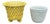 Vintage Ceramic Woven Cachepots Yellow & White For Sale