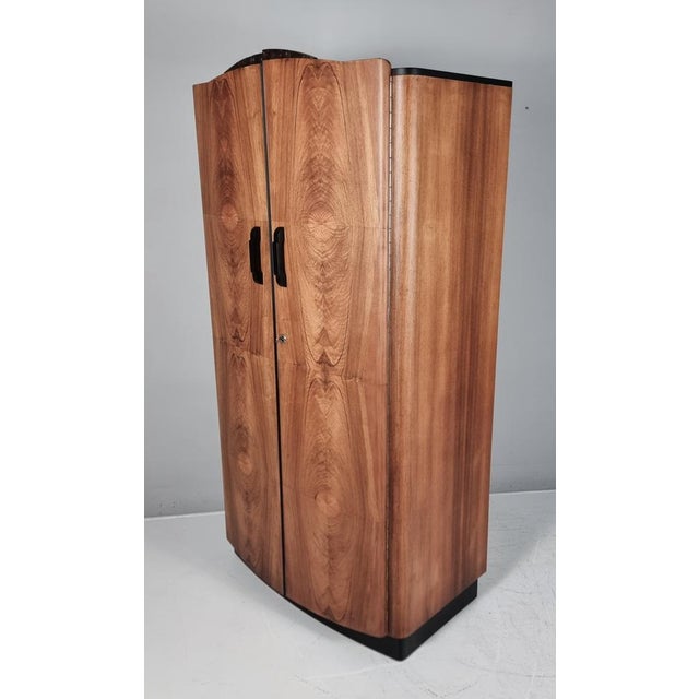 Art Deco Walnut Wardrobe by Jindrich Halabala, 1940s For Sale - Image 4 of 16