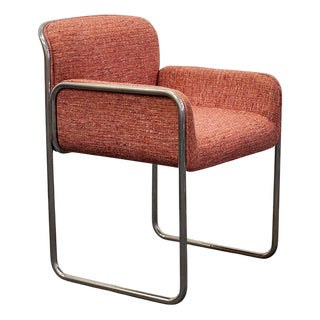 Space Age Chrome Steel Armchair, 1980s For Sale