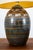 1960s Mid Century Modern Ceramic Blue Brown Glaze Table Lamp For Sale - Image 9 of 10