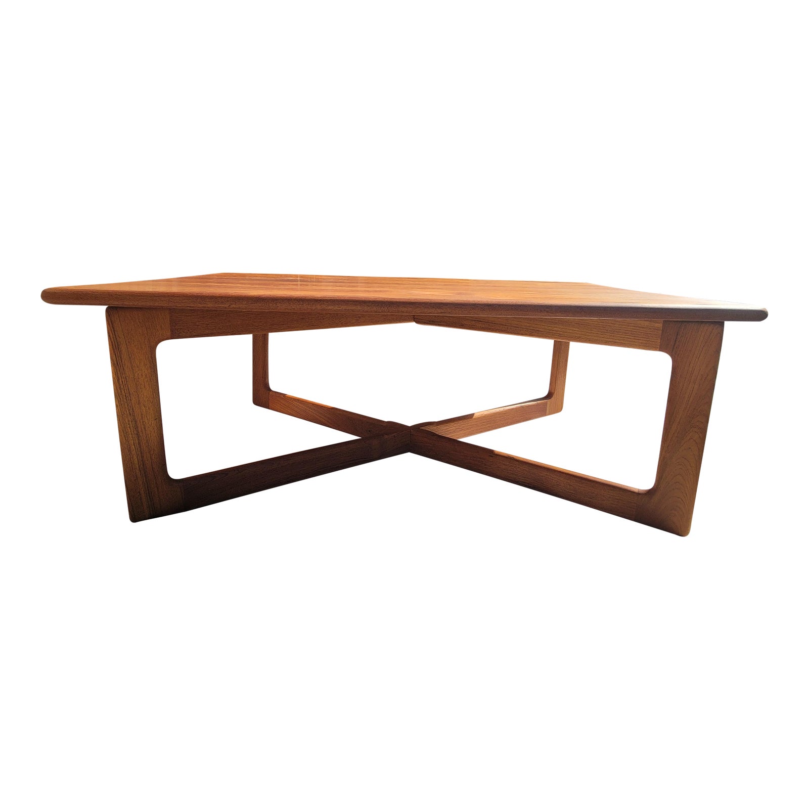 1960s Kd Furniture MidCentury Teak Coffee Table With CrissCross Table