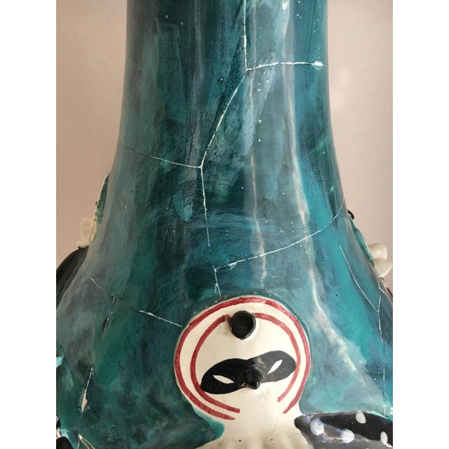 Black San Polo Venezia Italian Harlequin Ceramic Vase For Sale - Image 8 of 13