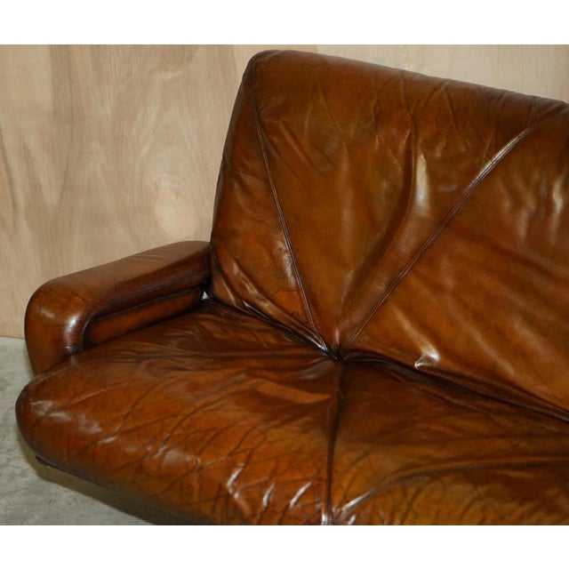 Mid-Century Modern Hand Dyed Brown Leather Sofa by Marcel Breuer For Sale - Image 11 of 15