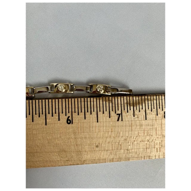Late 20th Century 14k Two Tone Gold Diamond Bracelet For Sale - Image 9 of 10