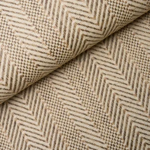 SAMPLE - Schumacher Zig Zag Paperweave Wallpaper In Flax