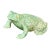 A charming carved frog in mottled green hardstone, likely serpentine, with a naturalistic, sculptural presence. The...