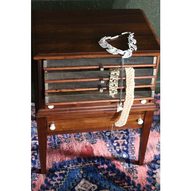 Antique Spool Cabinet With Glass Drawers From the Late 1800s For Sale - Image 6 of 14